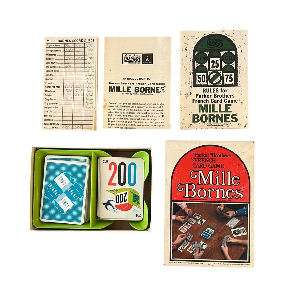 Mille Bornes Parker Brothers French Card Game No 13 Vintage 1971 Complete